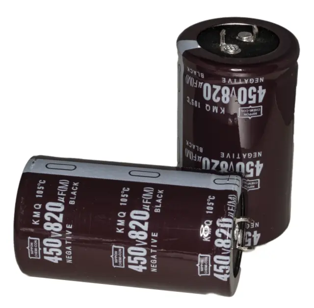 Elko, stojeći (RAD), 105°C, 820µF, 450V, 35X50mm, RM10, Nippon Chemi-Con — šifra 22975 | Kelco