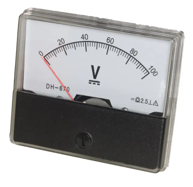 Indikator, analogni, Klasa 2.0, 70x60x42mm, voltmetar, 100V DC — šifra 22995 | Kelco