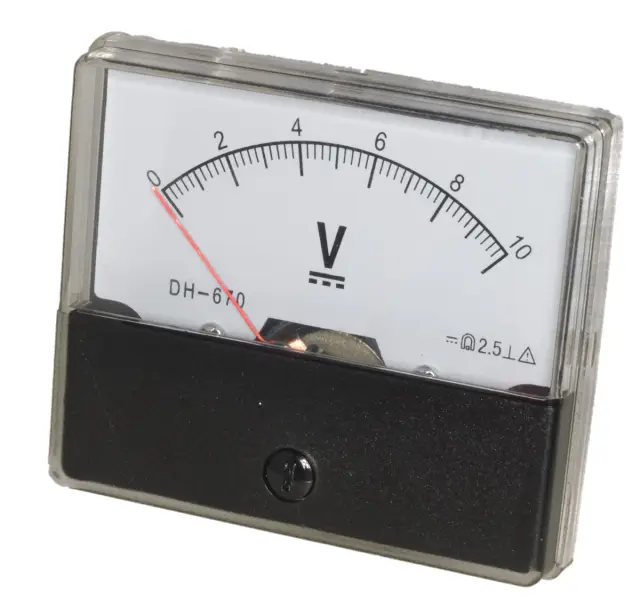 Indikator, analogni, Klasa 2.0, 70x60x42mm, voltmetar, 10V DC — šifra 22996 | Kelco