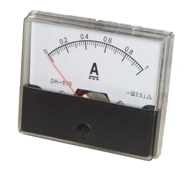 Indikator, analogni, Klasa 2.0, 70x60x42mm, ampermetar, 1A DC — šifra 22997 | Kelco
