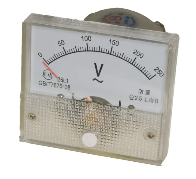 Indikator, analogni, HUA 85C1, 64x56x52mm, Klasa 2.5, voltmetar, 250V AC — šifra 23005 | Kelco