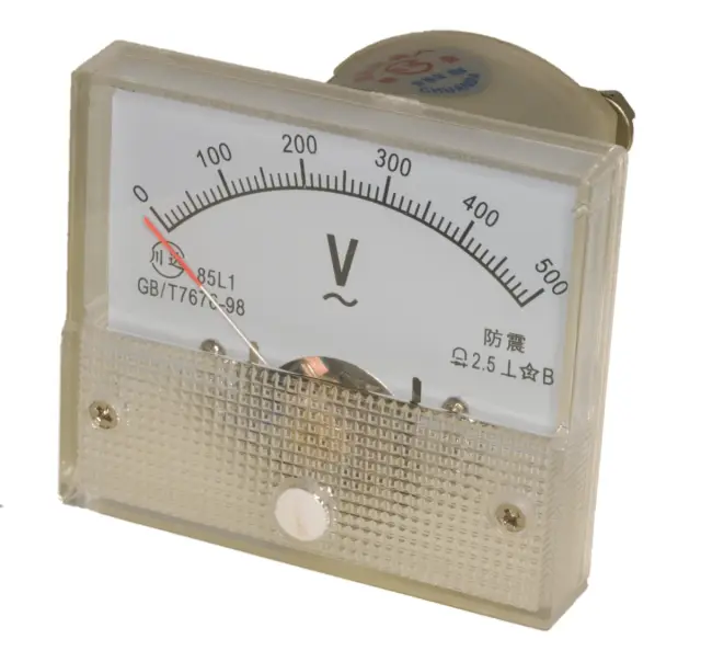 Indikator, analogni, HUA 85C1, 64x56x52mm, Klasa 2.5, voltmetar, 500V AC — šifra 23006 | Kelco