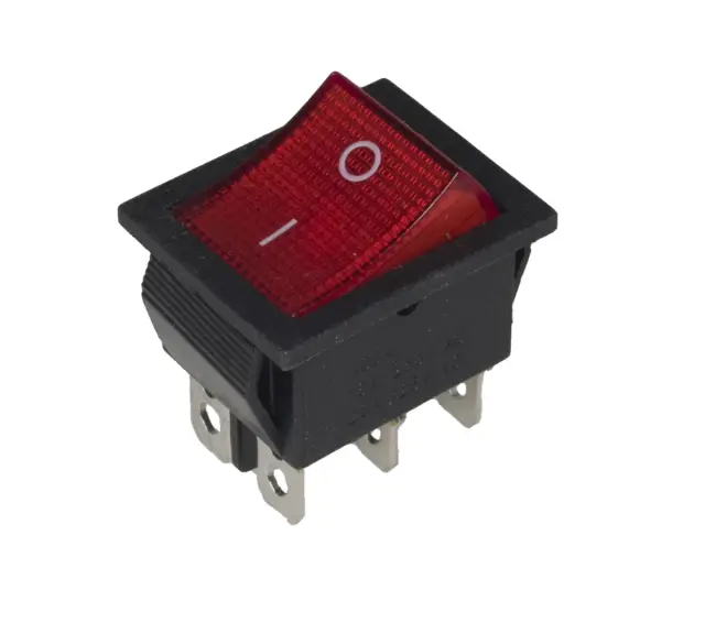 KCD4 25*31mm 16A/250V 4Pin/6Pin Boat Switch with Light Red 6pin, , , , , mm — šifra 23314 | Kelco