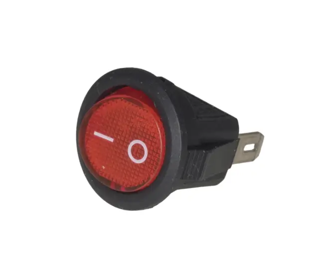 Prekidač, Wipp, okrugli, 3A/230V, 14mm, sa crvenom tinjalicom, , , , , mm — šifra 23329 | Kelco
