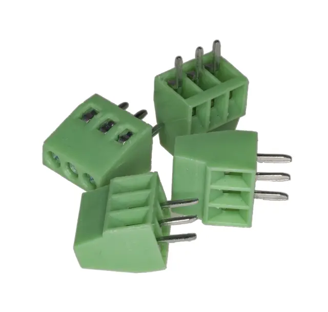 Redna stezaljka DG308 (KF120), RM2.54mm, PCB montaža, 130V/8A, 3-polna — šifra 23334 | Kelco
