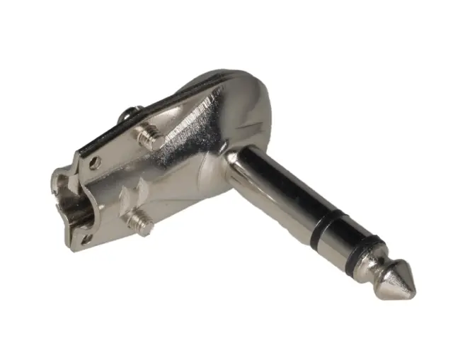Muški, 6.35mm, stereo, metalni, pod uglom od 90°, pancake — šifra 23487 | Kelco