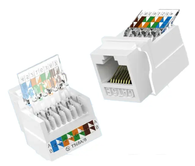 Ženski RJ45, Keystone modul, CAT5E, tool-free — šifra 23614 | Kelco