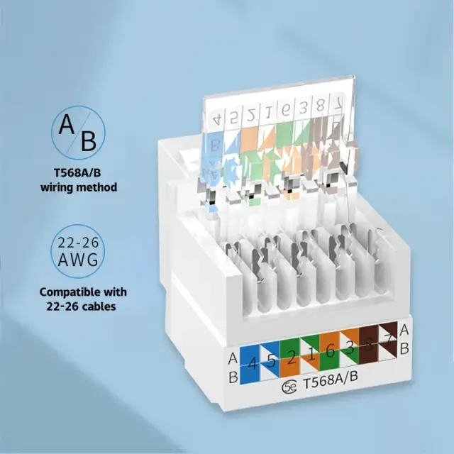 Ženski RJ45, Keystone modul, CAT5E, tool-free — šifra 23614 | Kelco — slika 2