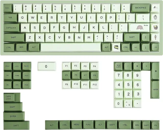 Set kapica za tastature, PBM, XDA profil, Matcha zeleni tonovi — šifra 23700 | Kelco — slika 2