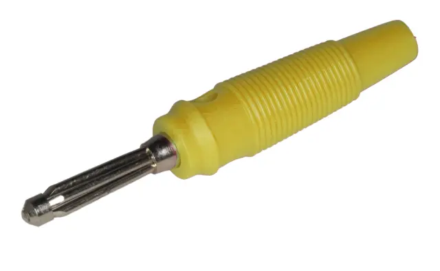 Banana, LAB6, 4mm, 10A, žuta — šifra 23753 | Kelco