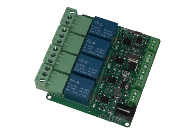 Četvorokanalni modul, sa relejima, 12V/10A, sa MODBUS protokolom preko RS485 — šifra 23820 | Kelco