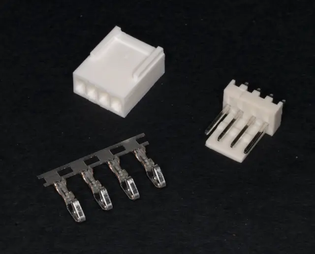 Set konektora, četvoropolni, NYL/KF2510, RM2.54mm, muški, ženski i pinovi, deset setova — šifra 23824 | Kelco