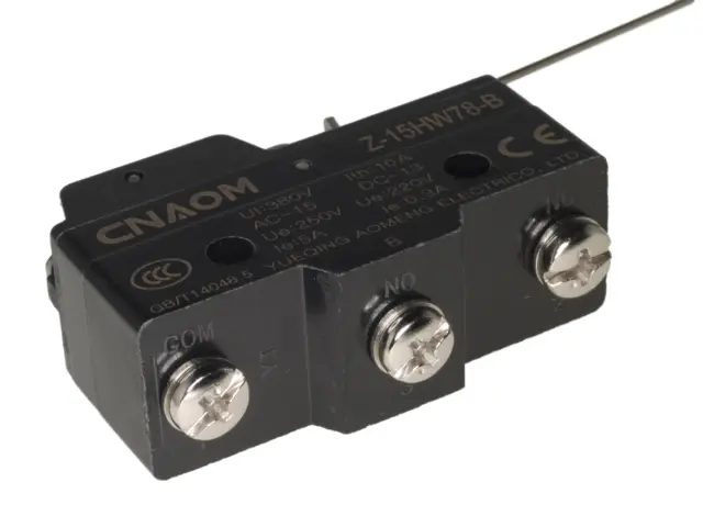 Mikrotaster Z-15HW24B, 16A/250V, 1 X ON/OFF, sa polugom od 110mm u obliku igle — šifra 23942 | Kelco — slika 2