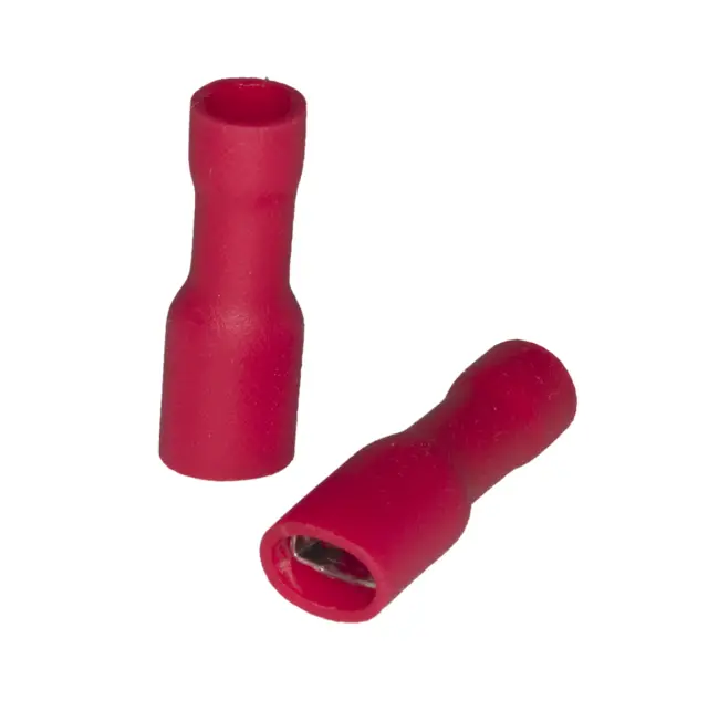 Flah utičnica za kabl, potpuno izolovana, crvena, 4.8mmX0.5mm, FDFD2-187 — šifra 23946 | Kelco