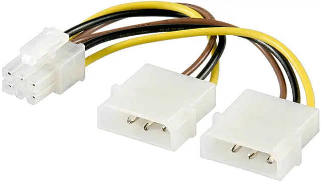 Power Cable/Adapter for PC Graphics Card  6-Pin PCI-E/PCI Express - 2 HDD/5.25" mal,0.15 m — šifra 24089 | Kelco