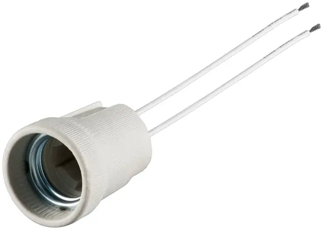 Keramičko grlo za E27 sijalicu sa izvodima od 15cm, max. 100W/250VAC — šifra 24116 | Kelco