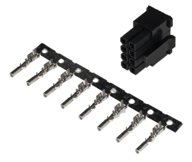 Molex, Micro-Fit 3.0, muško kućište sa ženskim pinovima, 2 x 4 pina, RM3.0, 43020 — šifra 24254 | Kelco