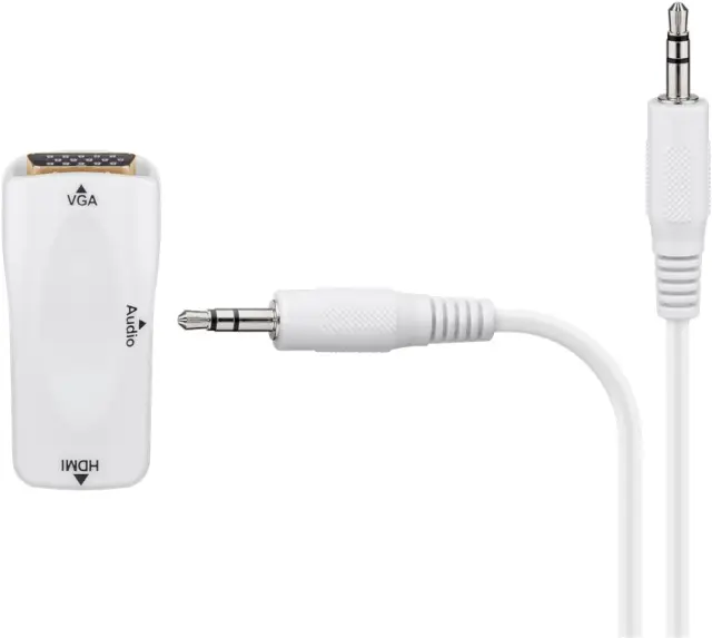 Adapter, Compact HDMI/VGA sa audio, HDMI žesnki na VGA ženski DSUB 15 HD — šifra 24517 | Kelco — slika 4