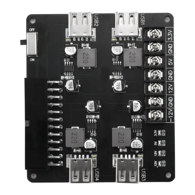 QC3.0 QC2.0 ATX Power Supply Breakout Board DC3.3-12V 24Pin/12Pins USB ATX Adapter — šifra 24543 | Kelco — slika 2