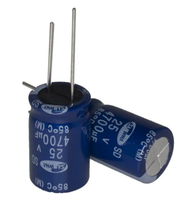 Elko, stojeći (RAD), 85°C, 4700µF, 25V, 16X26mm, RM7.5, SD1E478M16025BB50, Samhwa — šifra 1121 | Kelco