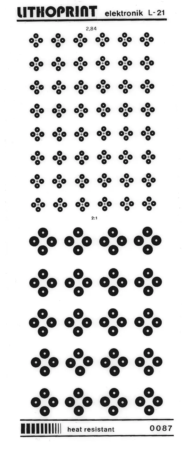 Letraset, tačke, 2.84mm, lithoprint — šifra 1205 | Kelco