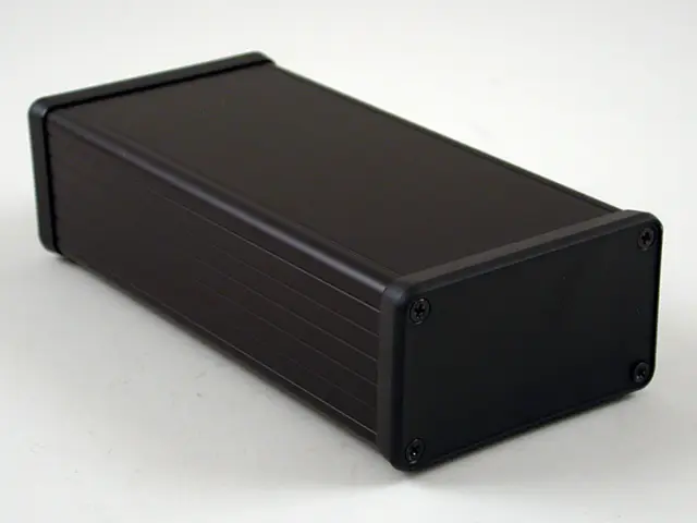 Kutija, Alu+Abs, profil, 160x78x43mm, crna anodizovana — šifra 20390 | Kelco