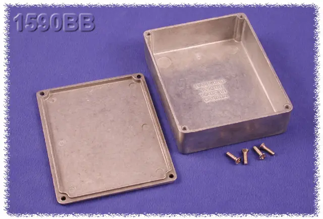 Kutija, Alu, Hammond, 118.5x93.5x34mm — šifra 18570 | Kelco
