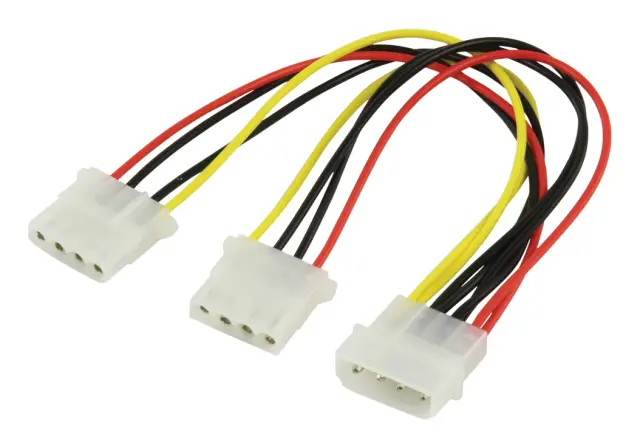 Adapter za PC računar, napajanje 5.25", muški na dva ženska — šifra 3876 | Kelco