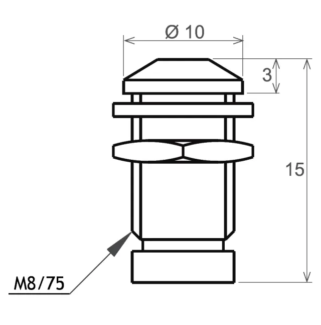 Kućište, metalno za LED 5mm, ispupočeno, — šifra 3933 | Kelco — slika 2