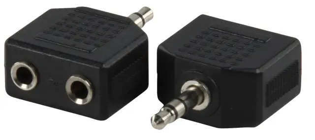 Adapter, 3.5mm muški stereo na 2 X 3.5mm ženski, Stereo — šifra 5606 | Kelco