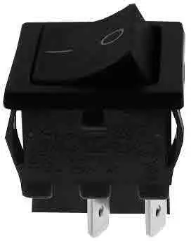 Prekidač, Wipp, crni, Max: 90°C, ON-OFF, DPST, 250V AC, 10A, 22x19mm — šifra 6099 | Kelco