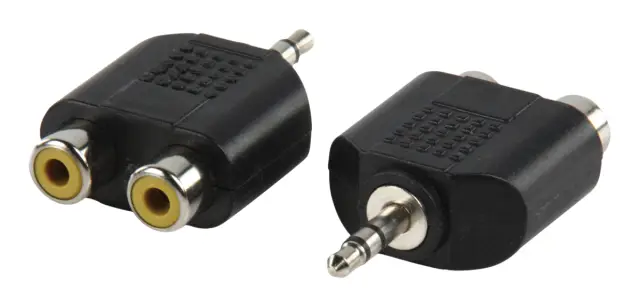 Adapter, 3.5mm stereo na 2 X RCA ženski — šifra 6769 | Kelco