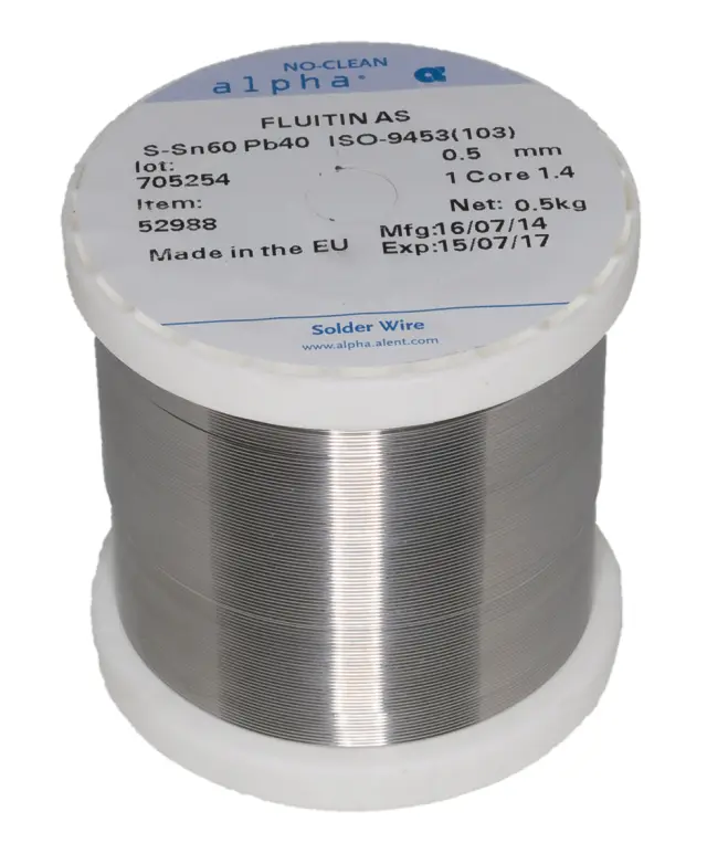 Tinol, za SMD, Fluitin AS, F-SW32, 0.5mm, 500g, Halide activated flux 1.4%, S-Sn60Pb40 — šifra 7170 | Kelco