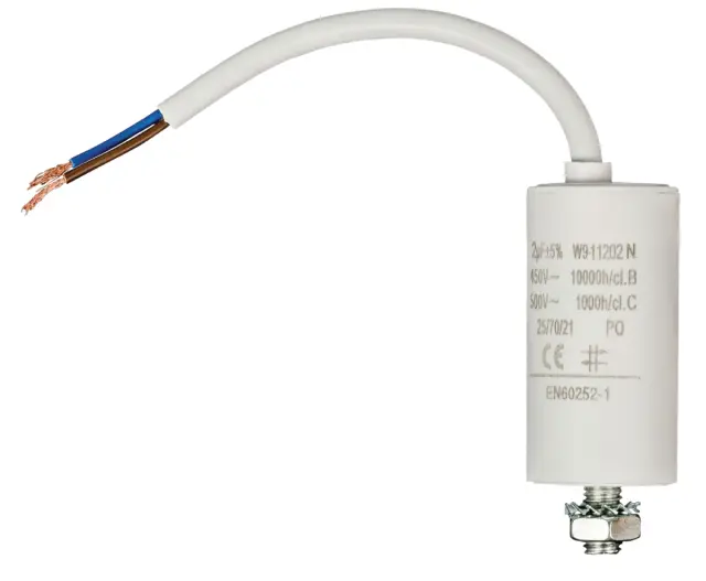 Kondenzator, 450V AC, 2µF sa kablom, 28x55mm — šifra 7217 | Kelco