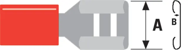 Flah utičnica za kabl, izolovana, crvena, 2.8mmX0.8mm — šifra 7318 | Kelco — slika 2