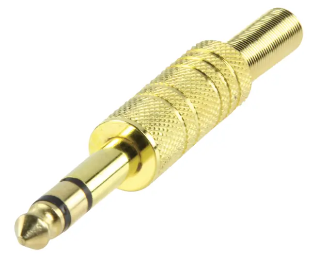 Muški, 6.35mm, stereo, pozlaćeni — šifra 7438 | Kelco