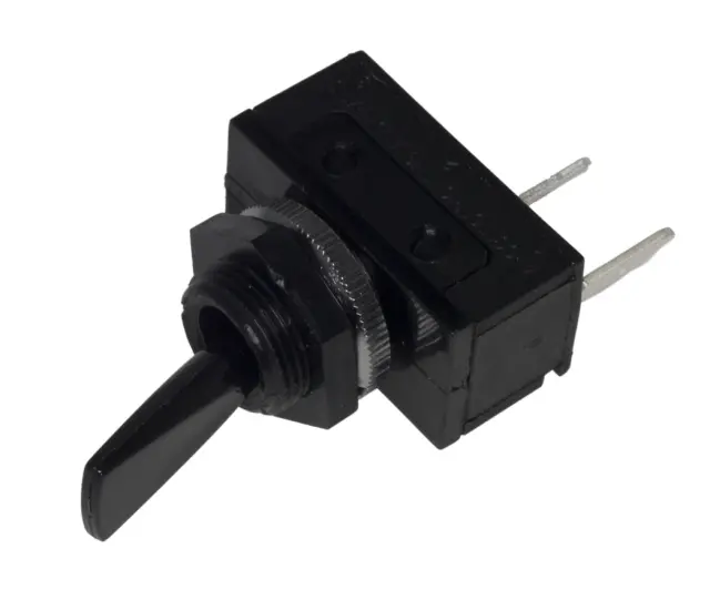 Prekidač, sa pljosnatom ručicom, plastični, ON-OFF, SPST, 250V AC, 16A, Fi=12.7mm — šifra 7563 | Kelco