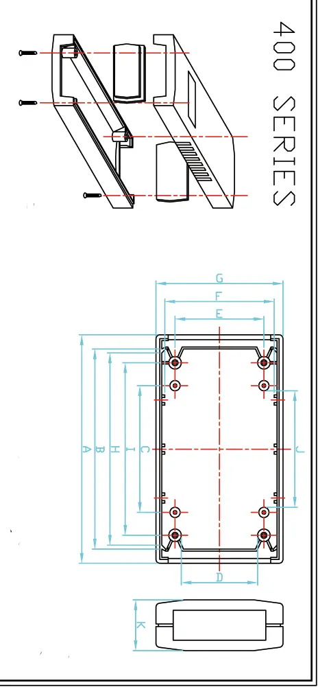 Kutija, ABS UL-94V0, siva, 120x60x30mm, IP54 — šifra 7631 | Kelco — slika 2