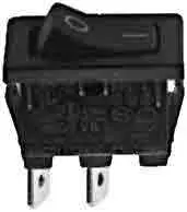 Prekidač, Wipp, crni, Max: 90°C, ON-OFF, SPST, 250V AC, 10A, 13x19mm — šifra 7903 | Kelco