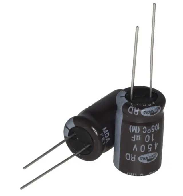 Elko, stojeći (RAD), 105°C, 10µF, 450V, 13X20mm, RM5, Samwha — šifra 8342 | Kelco