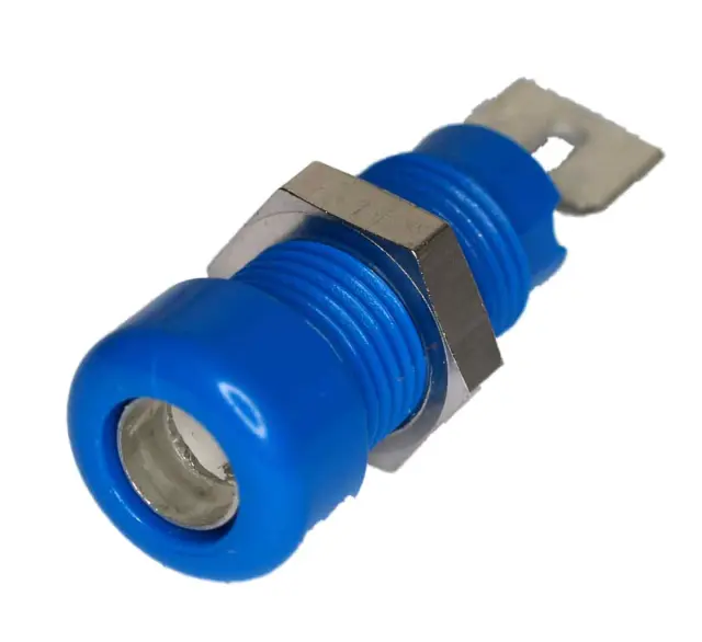 Buksna, 4mm, plava, 30VAC/60VDC, 24A, CAT I — šifra 8355 | Kelco