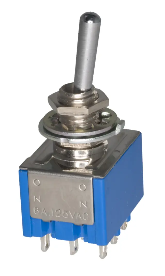 Prekidač sa ručicom, Miyama, Japan, ON-ON, 3PDT, 125V AC, 6A, Fi=5.5mm — šifra 9159 | Kelco