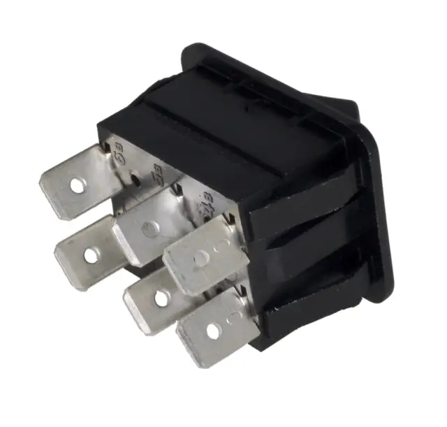 Prekidač, Wipp, crni, Max: 125°C, ON-ON, DPDT, 250V AC, 16A, 22x30mm — šifra 9408 | Kelco — slika 2