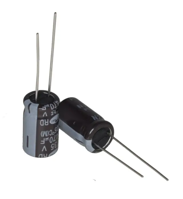 Elko, stojeći (RAD), 105°C, 470µF, 35V, 10X17mm, RM5, Jamicon, JTK477M035T1GMH16L — šifra 9509 | Kelco
