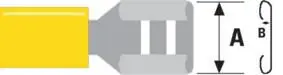 Flah utičnica za kabl, izolovana, žuta, 6.4x0.8, 4-6mm² — šifra 9914 | Kelco