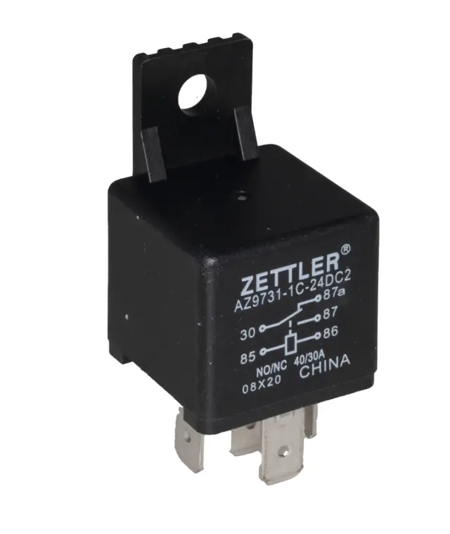 Relej, 1 X ON/OFF, SPDT, 40A, 24V, 360Ω, Zettler, automobilski relej — šifra 20856 | Kelco