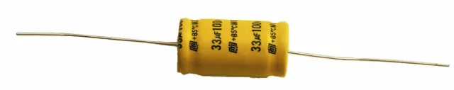 Bipolarni elko, 100V, ležeći 22µF, 12x30mm, F&T CAPACITORS, ATBI22010012030 — šifra 3328 | Kelco