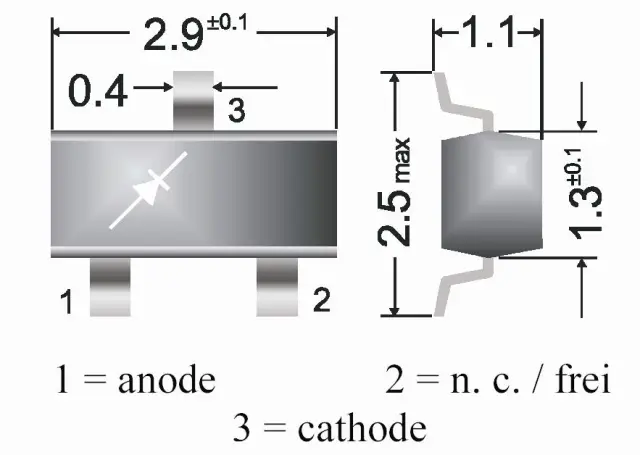 SMD Z-DIODA, 0.3W, 5.1V, SOT-23 — šifra 12670 | Kelco — slika 2