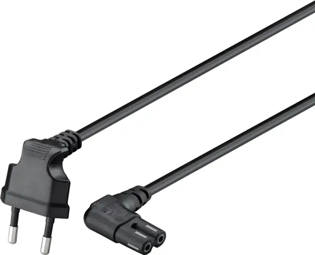 Kabl za napajanje, 2x0.75mm², EURO viljuška pod uglom na C7 pod uglom, bakarni provodnik, 3.0m — šifra 24349 | Kelco — slika 2