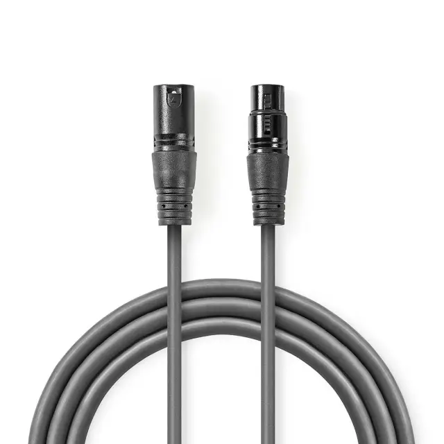 Balanced Audio Cable đ XLR 3-Pin Male đ XLR 3-Pin Female đ Nickel Plated đ 0.50 m đ Round đ PVC đ Da — šifra 23721 | Kelco
